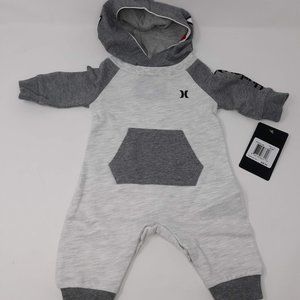 Hurley Baby Boys' Long Sleeve Hooded Coverall, Bir
